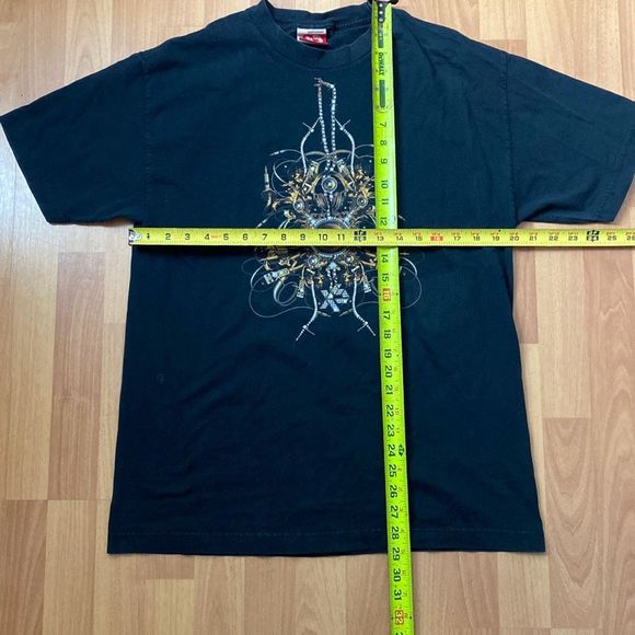Vintage Exact Science Black & Gold Bling Engine T-Shirt Men Medium Made in USA - Picture 6 of 6
